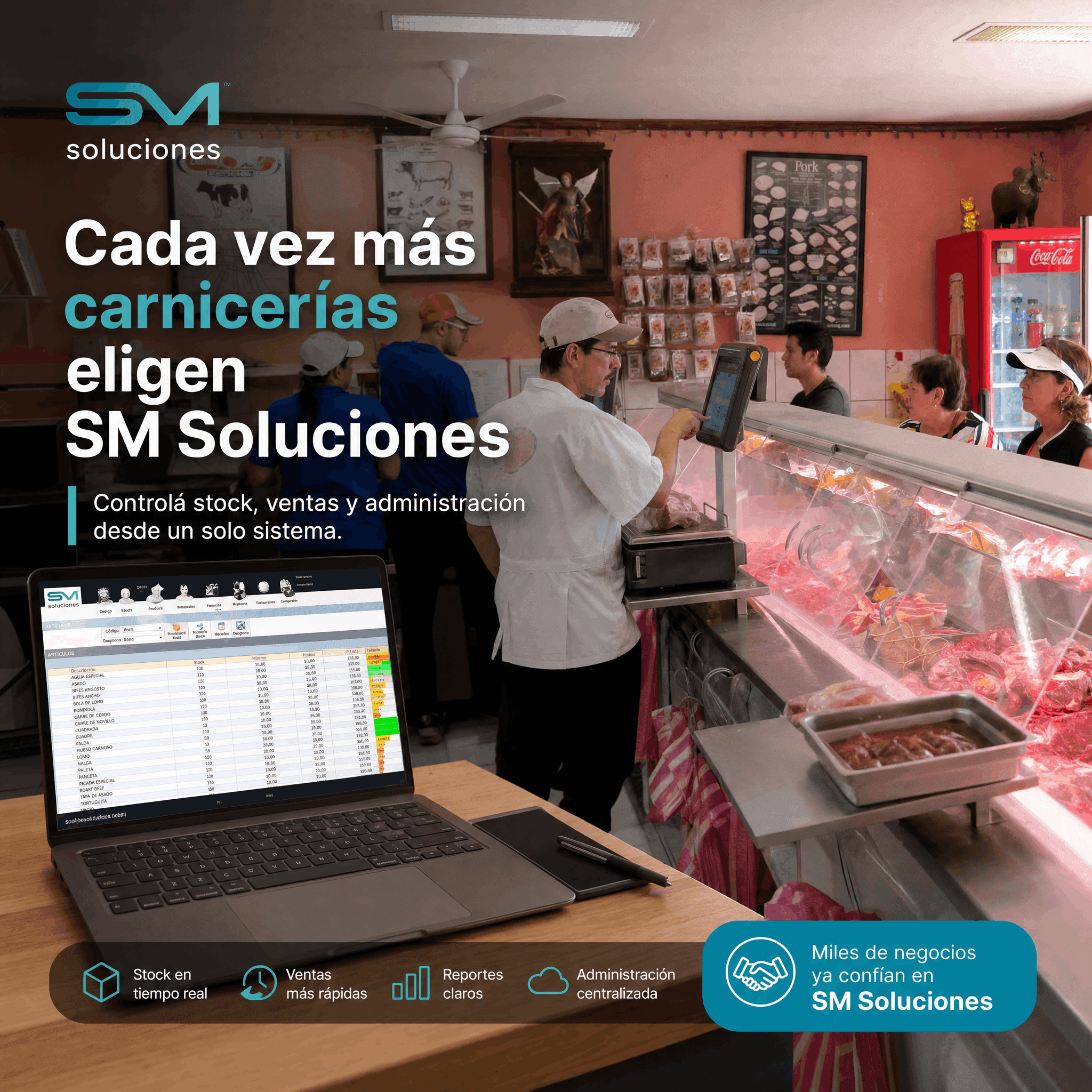 Cada vez más carnicerías eligen SM Soluciones